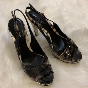 NEW🌟 SERGIO ROSSI PELLA VERNICE CORNO PATENT HEELED SANDALS